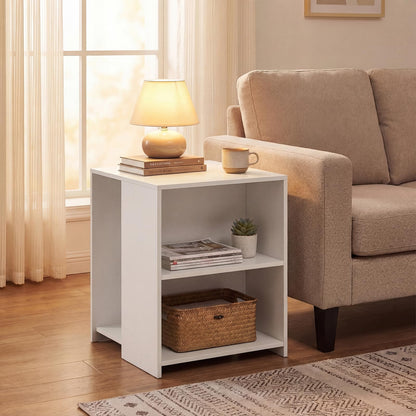 3-Tier Sofa Side Table, Square Nightstand End Table