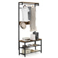 Hall Tree with Bench and Shoe Storage with Hanging Bars