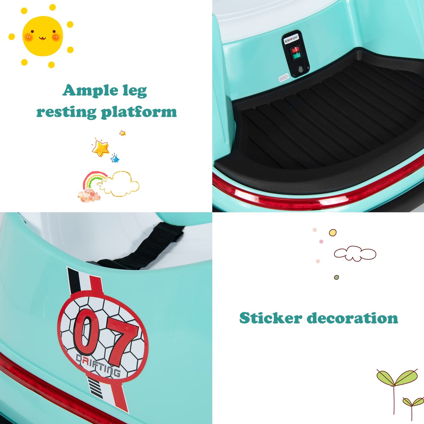 Kids Ride-On Bumper Car with Colorful Flashing Lights and Music