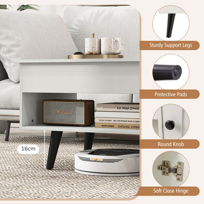 Wooden Lift Up Top Coffee Table with Hidden Storage Compartment
