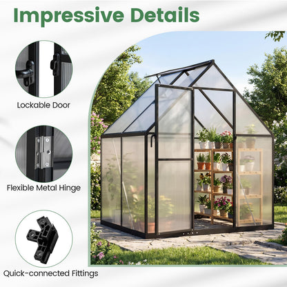 Polycarbonate Greenhouse Large Walk-in Aluminum Sunroom