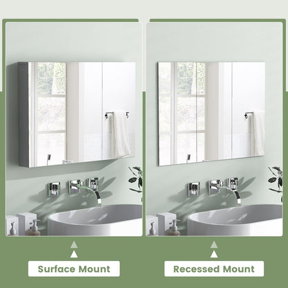 Frameless Bathroom Wall Mounted Medicine Cabinet with Mirror