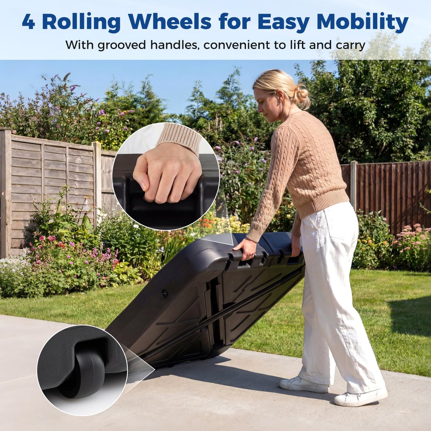Parasol Base with Wheels, Heavy-Duty Offset Patio Umbrella Stand