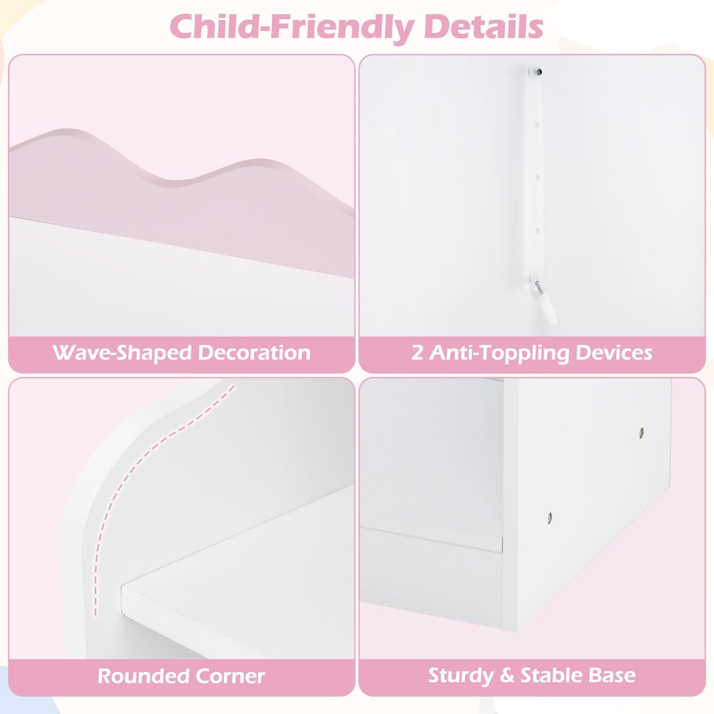 Kids Dress up Storage Wardrobe, Children Toy Storage Organizer