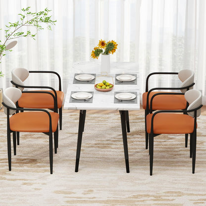 Modern Faux Leather Upholstered Dining Chairs Set of 2
