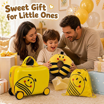 3-Piece Bee Design Kids Bee Design Set with Rucksack & Neck Pillow for Ages 3+