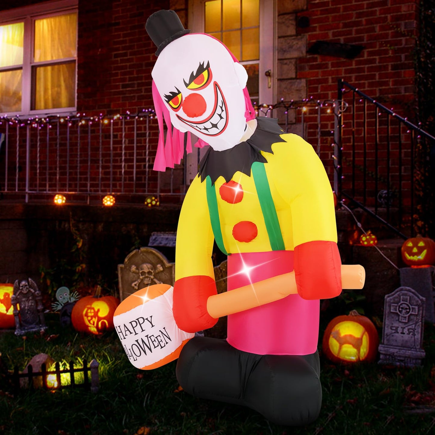 240 CM Giant Halloween Inflatables with Hammer and Sandbags
