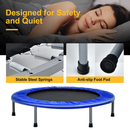 Foldable Fitness Bouncer with 4 Level Adjustable Foam Handle and Safety Padded Cover