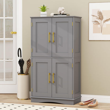 Bathroom Floor Cabinet, 110cm Freestanding Storage Cupboard