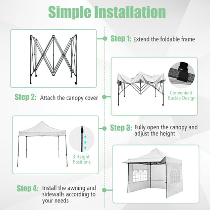 3m x 3m Pop up Canopy Tent, Outdoor Gazebo Instant Canopy