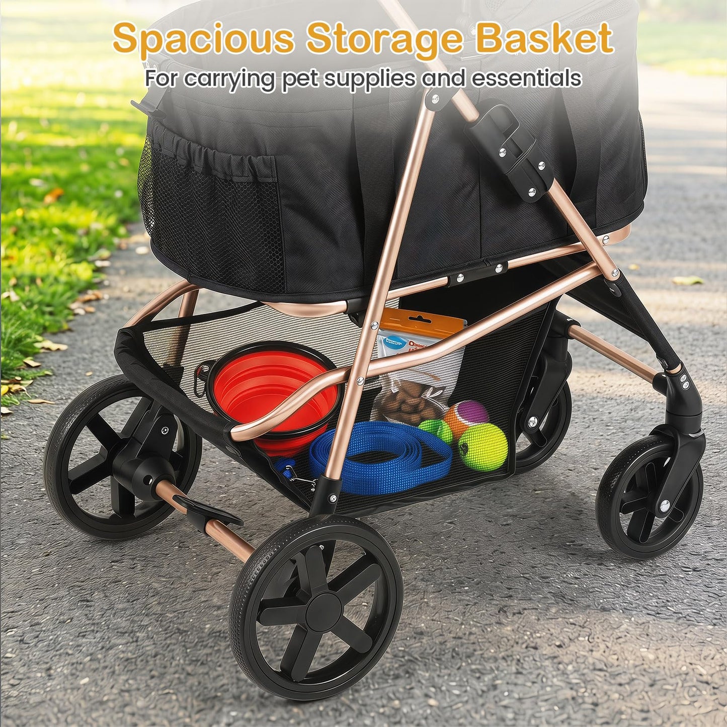 3-in-1 Pet Stroller, Foldable Dog Pushchair