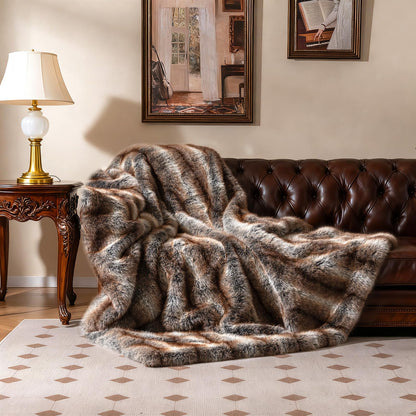 780GSM Soft Plush Fuzzy Luxury Faux Fox Fur Blanket