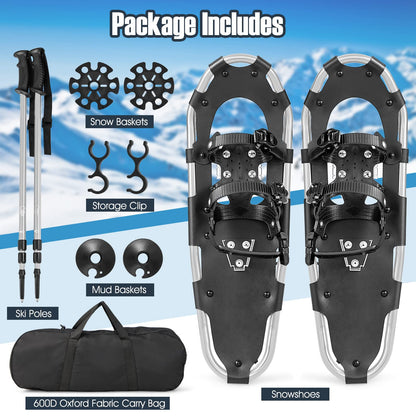 Snow Shoes for Men Women Youth Kids, 30 Inches Aluminum Terrain Snowshoes