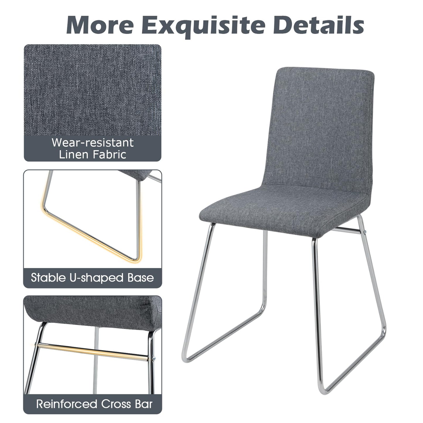 Upholstered Dining Chairs Set of 2 Kitchen Dinner Chairs