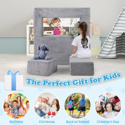 Modular Kids Sofa Childrens Fold Out Couch High Chair with Armrests