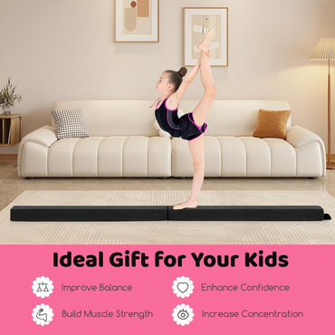 210 CM Folding Balance Beam with Removable Suede Cover and Non-slip Bottom