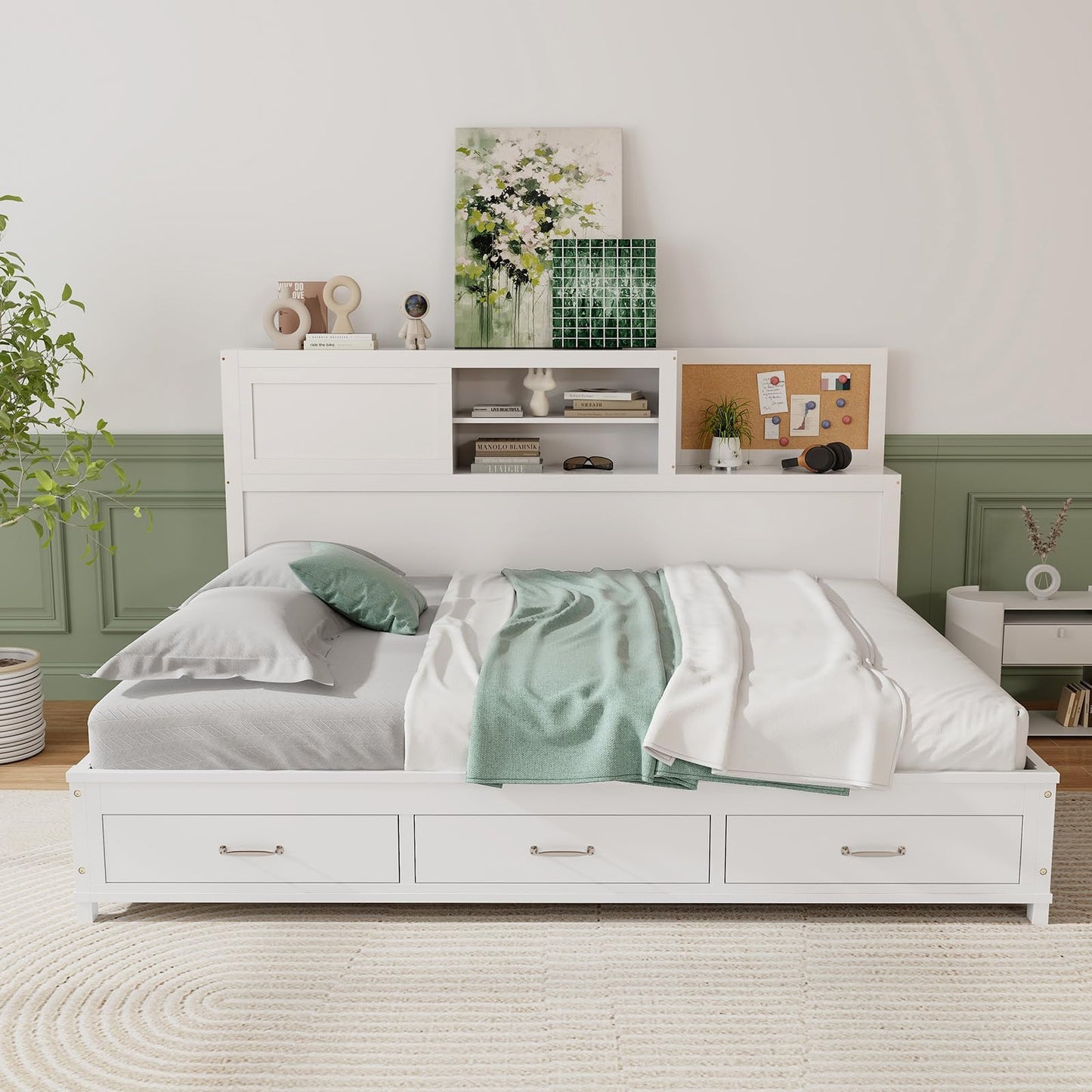 Daybed Frame with 3 Storage Drawers