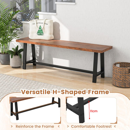 153CM Entryway Dining Bench 3 Person with Metal Frame
