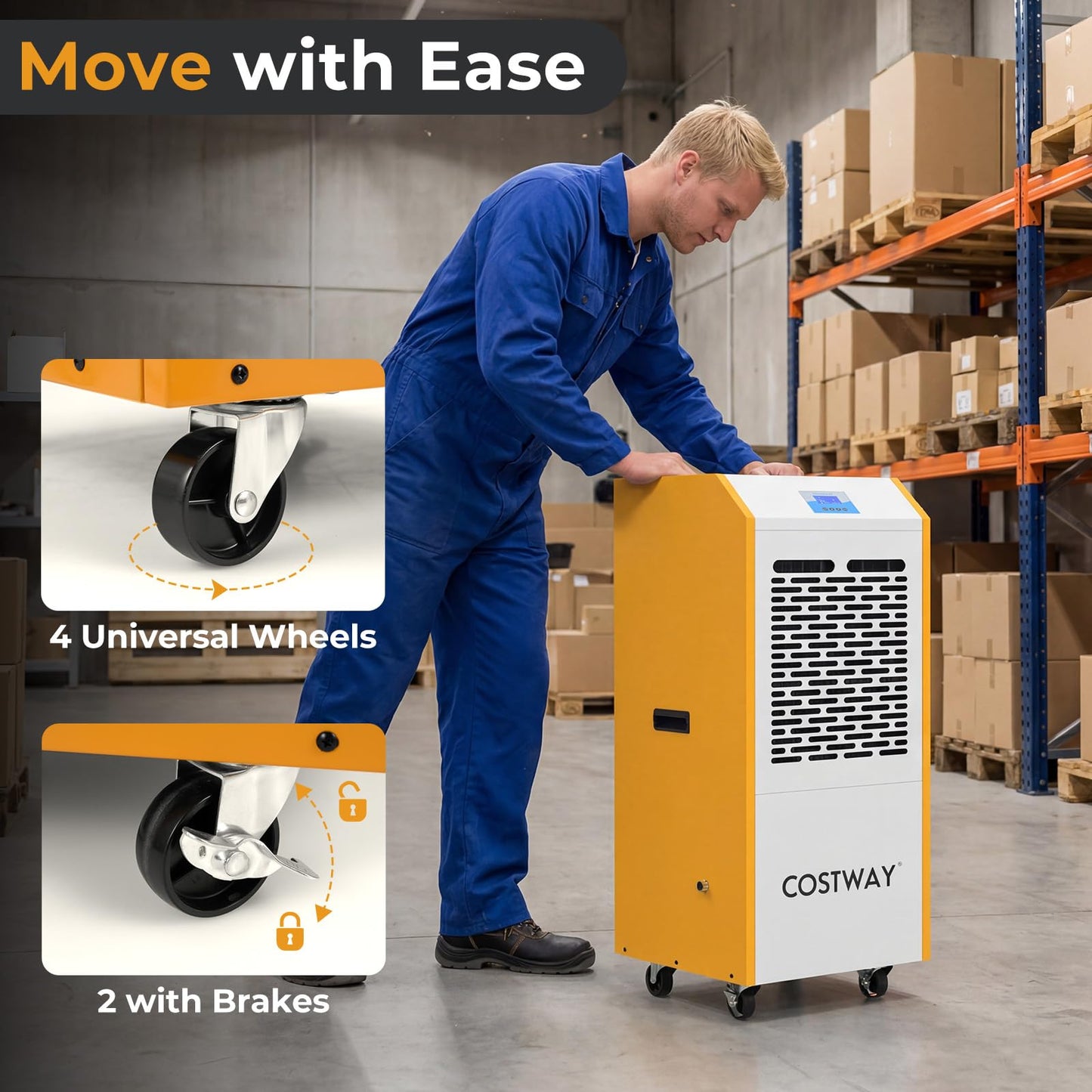 110L/Day Commercial Dehumidifier, 600m² Coverage Industrial Air Dehumidifiers Building Dryer
