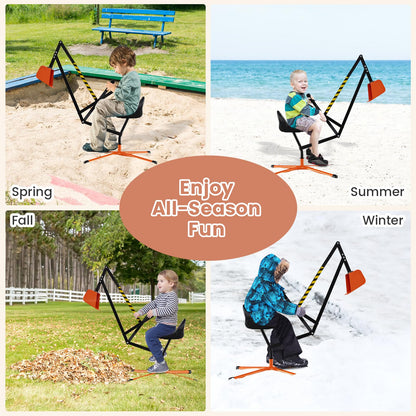 Children Construction Excavator with 2-Handed Controls & 360° Rotatable Function