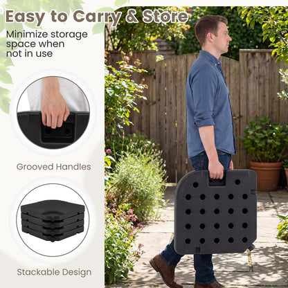 4-Piece 72 KG Heavy-Duty Cantilever Offset Patio Market Umbrella Base