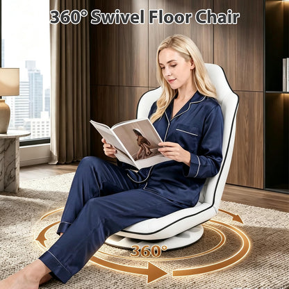 Folding Floor Chair with6-Position Adjustable Backrest