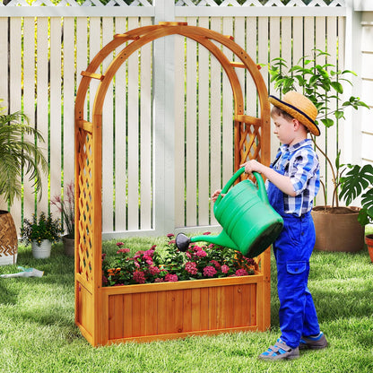 Garden Planter with Arch Trellis for Backyard Balcony