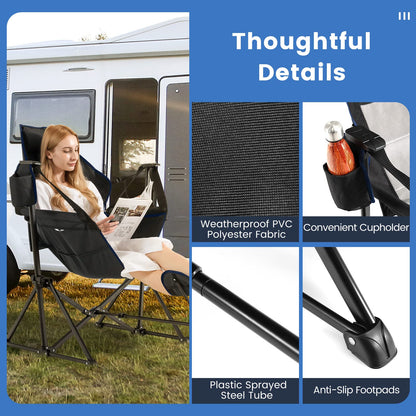 Folding Hammock Camping Chair with Retractable Footrest
