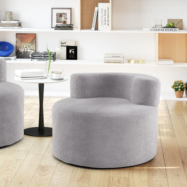 Bean Bag Chair with Soft Teddy Fleece and Curved Backrest