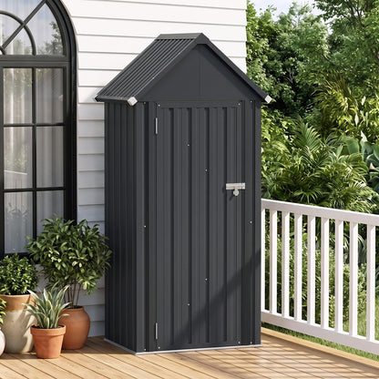 3 x 2FT Metal Garden Storage Shed with 3 Adjustable Shelves