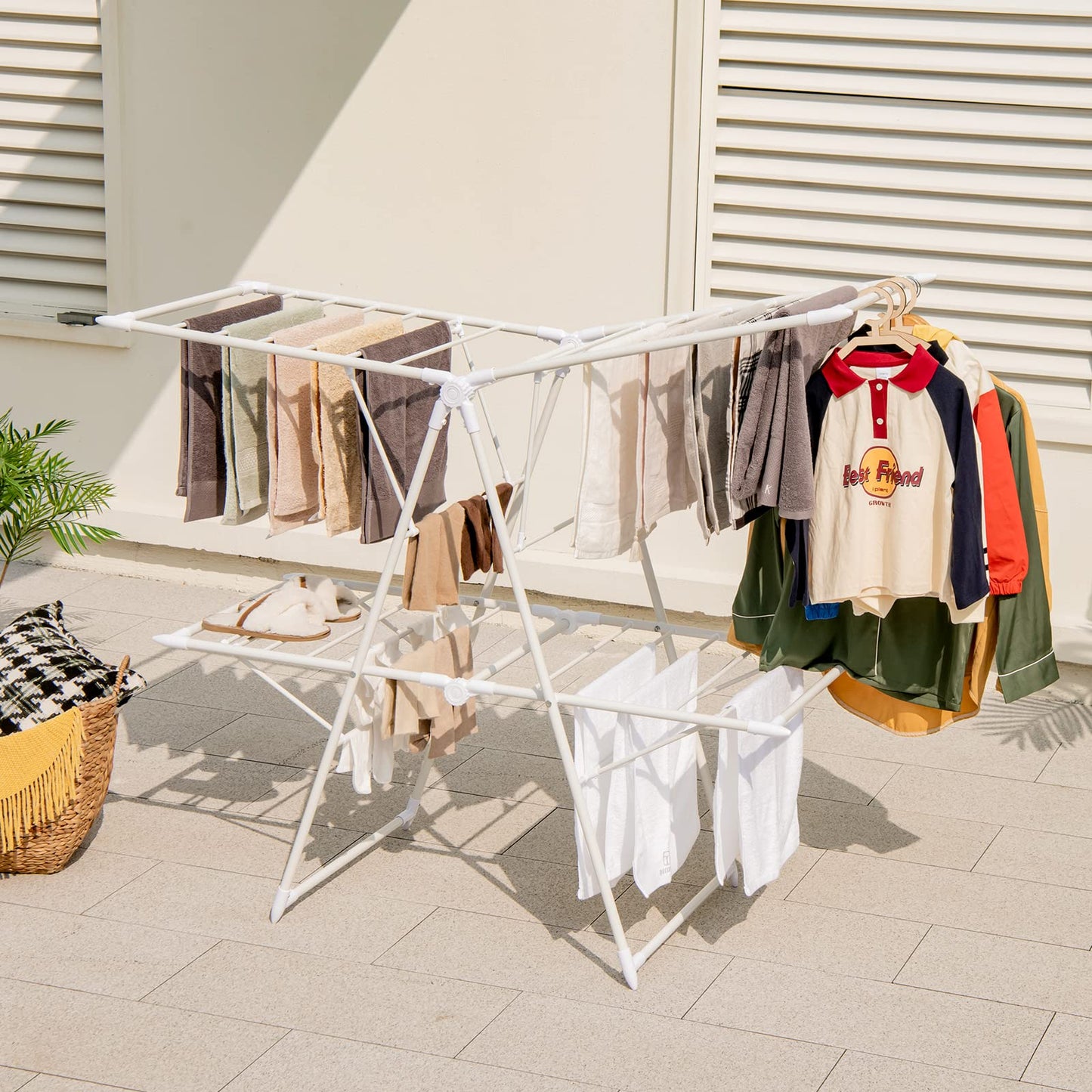 Folding Clothes Drying Rack for Indoor Outdoor