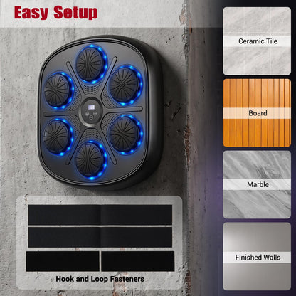 Music Boxing Machine, Wall Mounted Electronic Boxing Target with Gloves