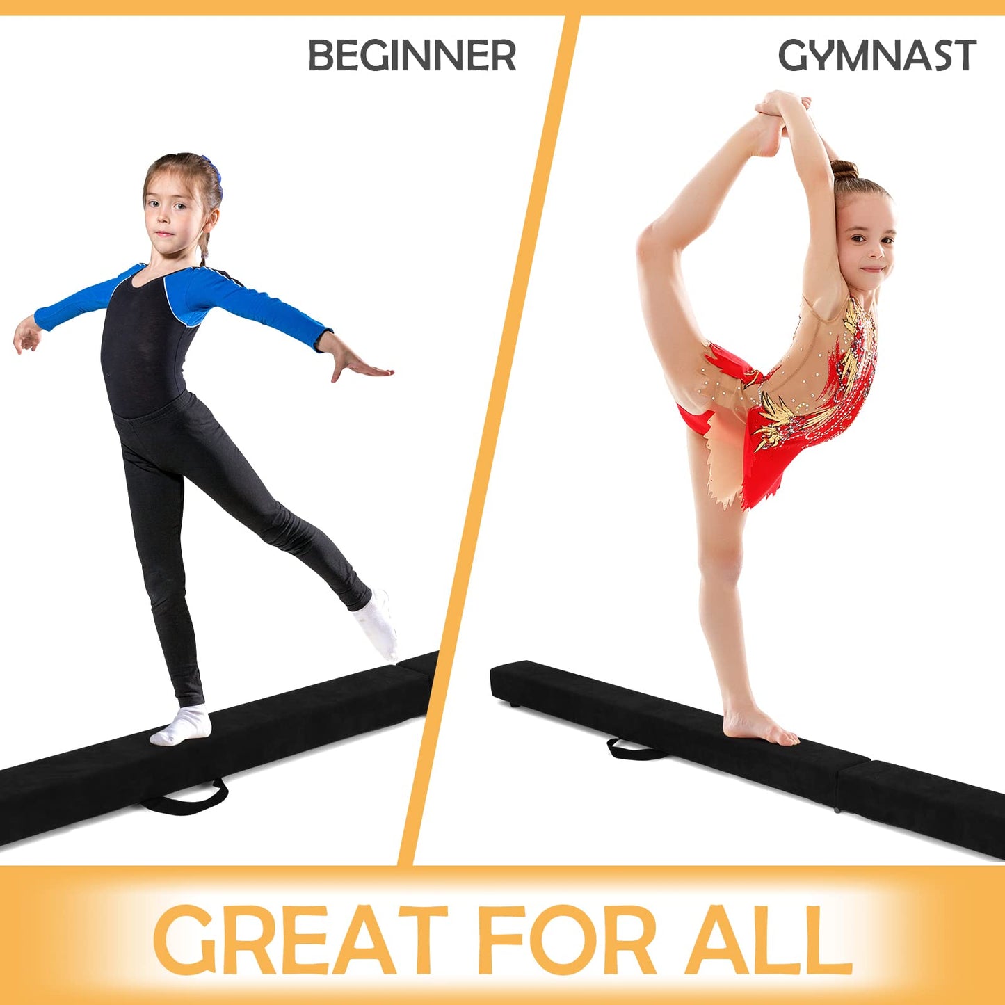 Portable Folding Gymnastic Beam with Carrying Handles