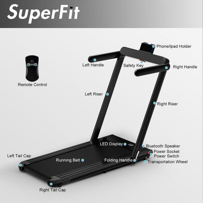 2.25 HP Foldable Treadmill 3 in 1 Walking Pad Under Desk Treadmill