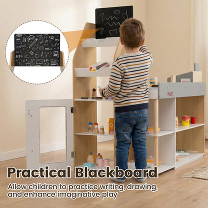 Pretend Play Shop, Kids Supermarket Playset with Shopping Cart