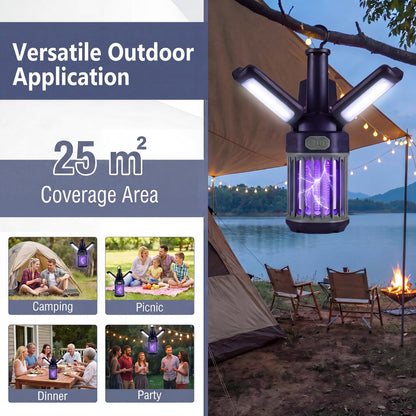 Outdoor Bug Zapper with Foldable Lantern USB-C Rechargeable for Camping