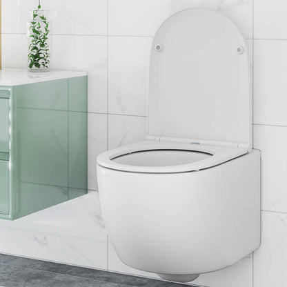 Wall Hung Toilet Ceramic Wall-Mounted Toilet Bowl and Toilet Seat
