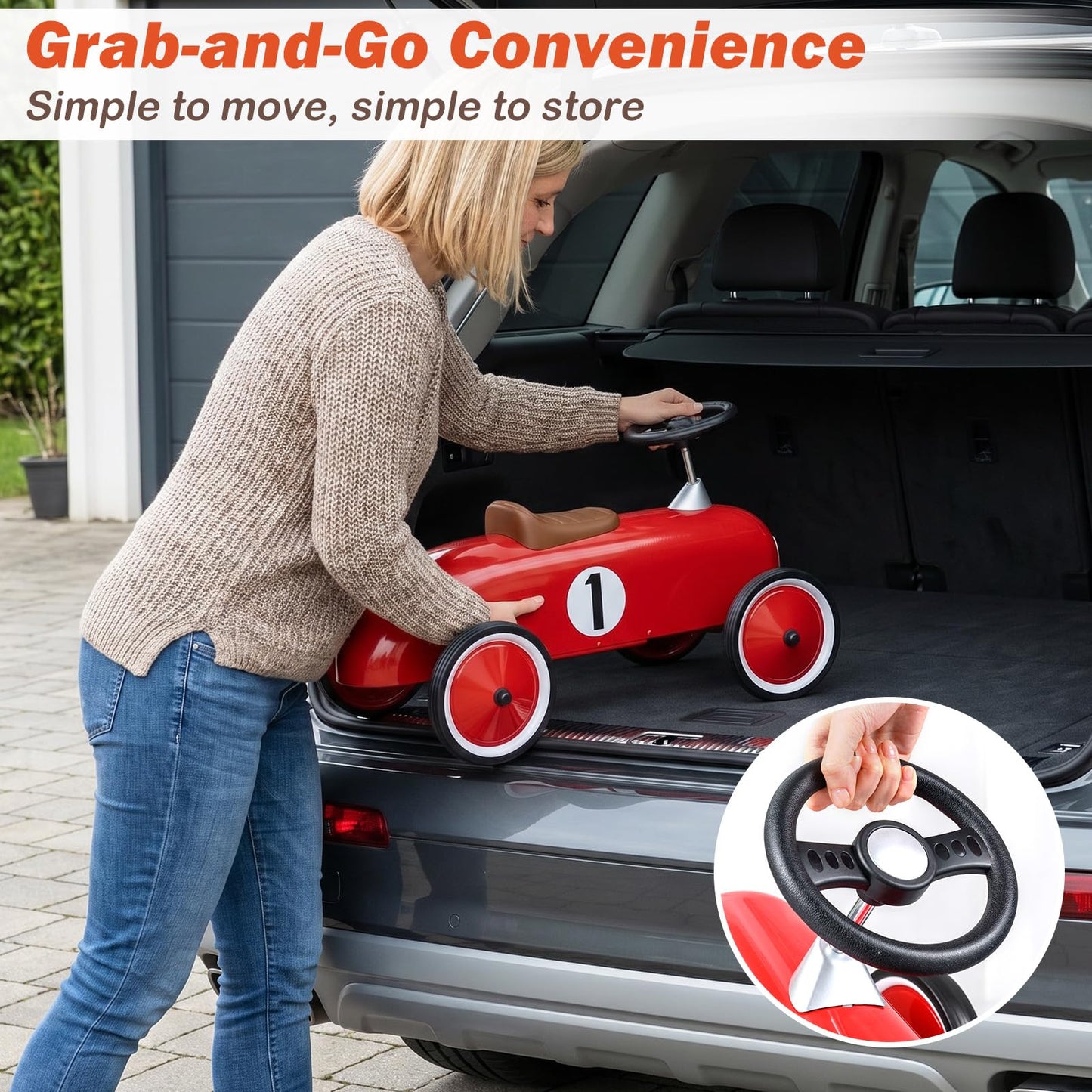 Ride on Car, Toddler Foot to Floor Sliding Walker with 50° Safety Angle Limit