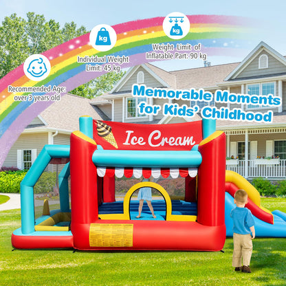 Kids Bouncy Castle with Slide & Basketball Hoop for 3-10 Years Old