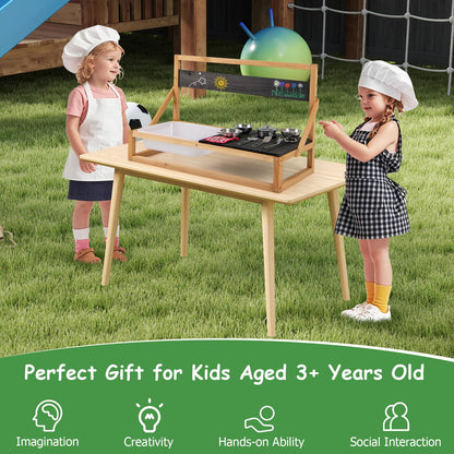 Mud Kitchen with Hanging Hooks for Boys Girls Ages 3+
