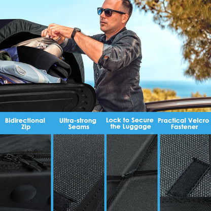 14 Cubic Feet/400L Car Roof Bag, Waterproof Foldable Roofing Cargo Carrier with 4 Reinforced Straps