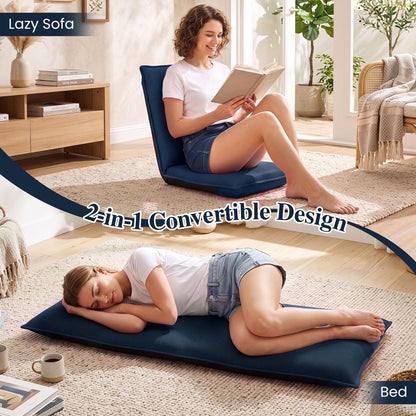 Folding Sofa Chair Bed, 6-Position Adjustable Floor Chair