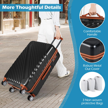 Large/Medium/Small Carry on Suitcase Sets with Premium Wheels and TSA Approved Lock