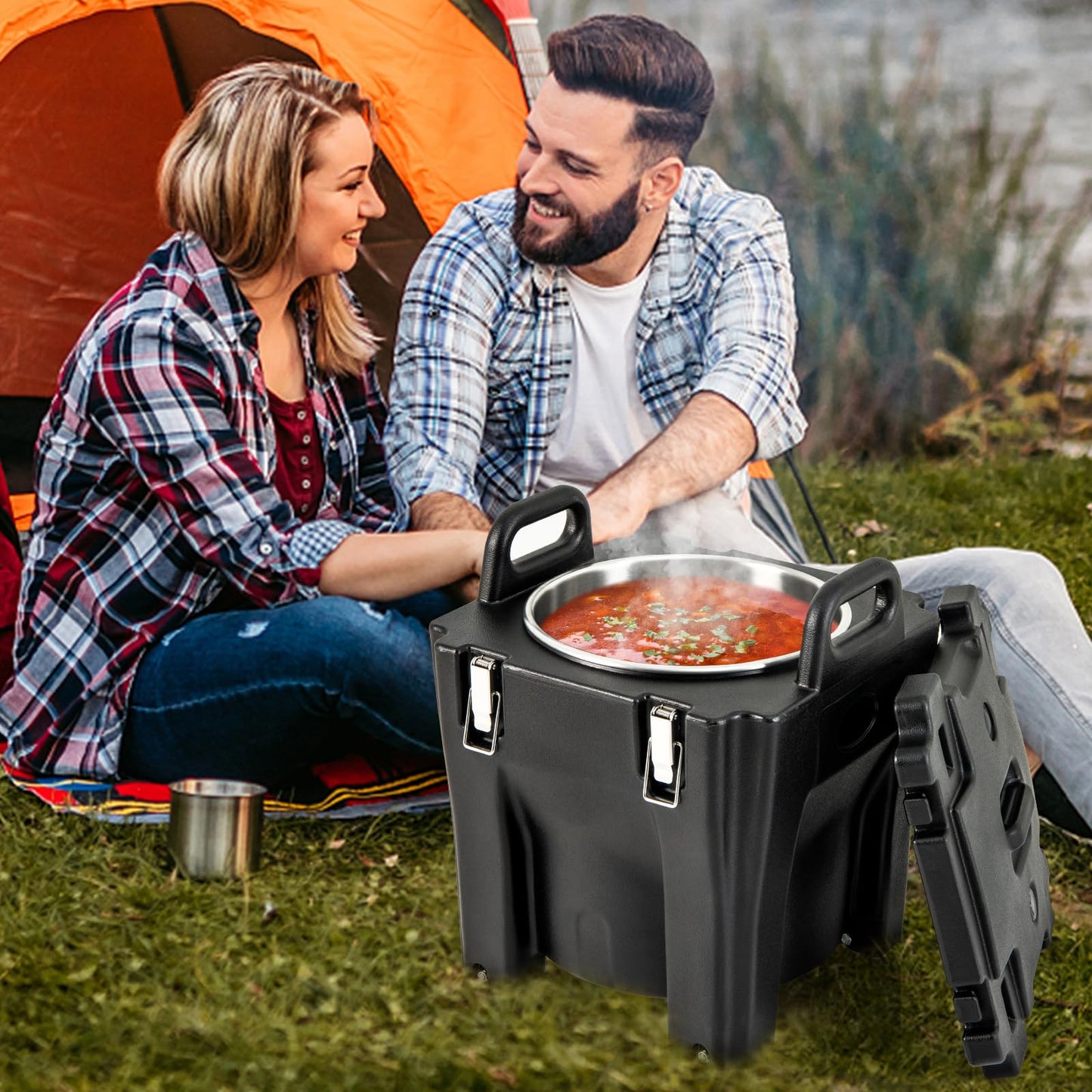 30L Portable Food Warmer with Stainless Steel Barrel for Catering Banquets Parties Camping