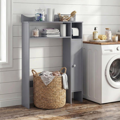 Over Toilet Storage Cabinet with Paper Holder and Removable Shelves for Bathroom