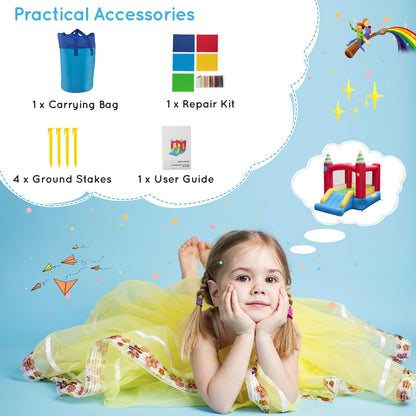 Inflatable Bounce House with Slide and Carry Bag without blower