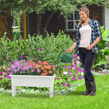 Set of 2 Plastic Elevated Planter Box with Detachable Legs
