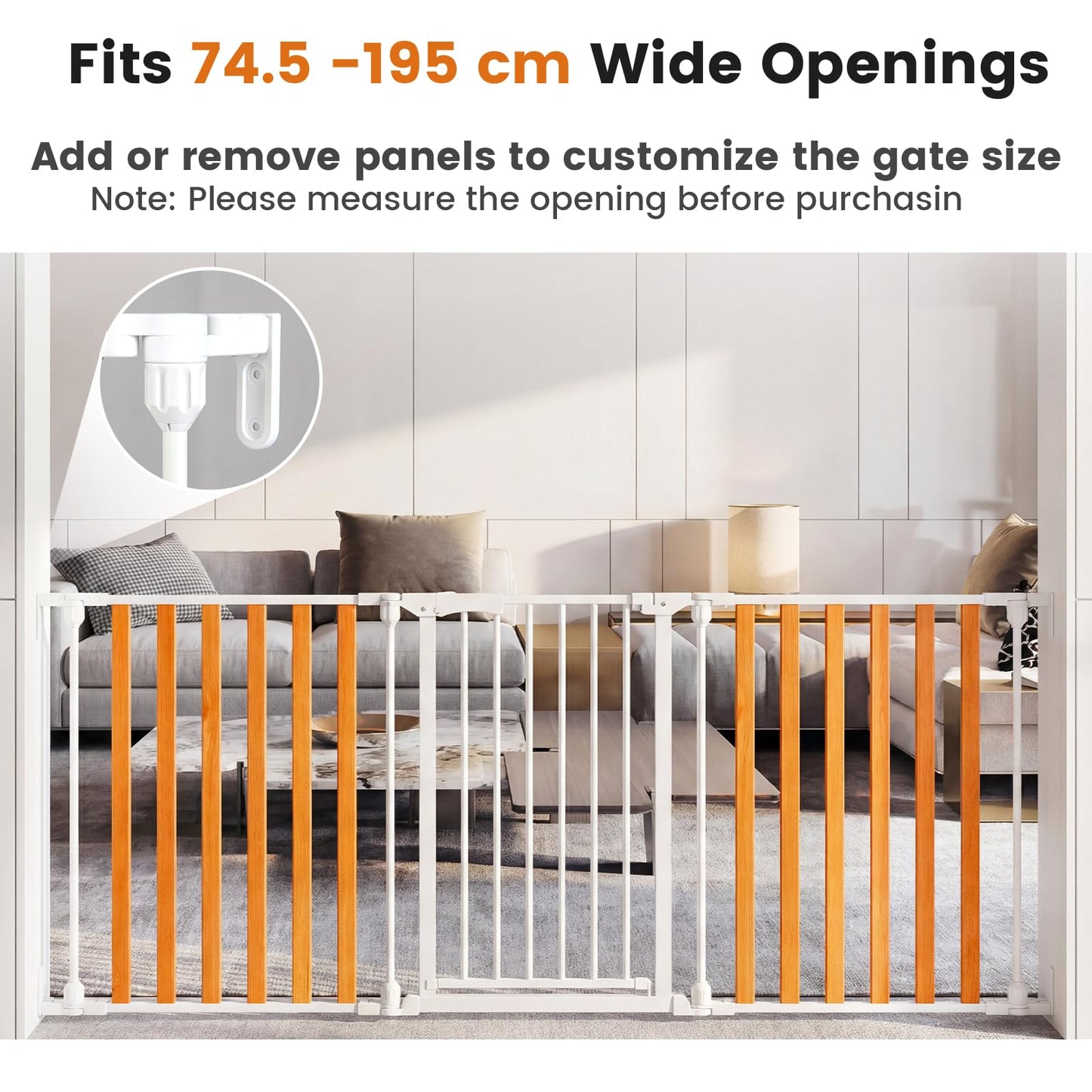 Pressure Baby Gate with One-hand Opening, 2-Way Door Swing, Freestanding Dog Stair Gates Pet Safety Fence