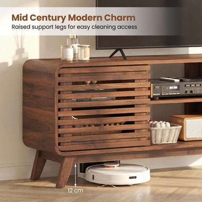 TV Stand Cabinet for 65 Inch TVs with Sliding Doors
