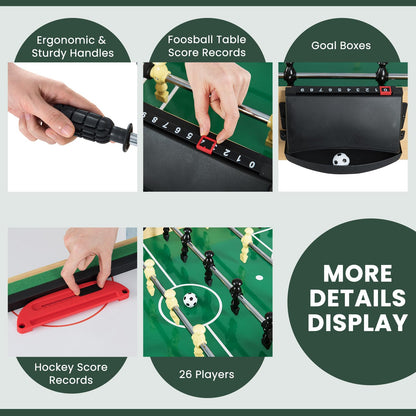 10-in-1 Combo Game Table Set with Foosball and Air Hockey